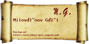 Milovánov Gál névjegykártya